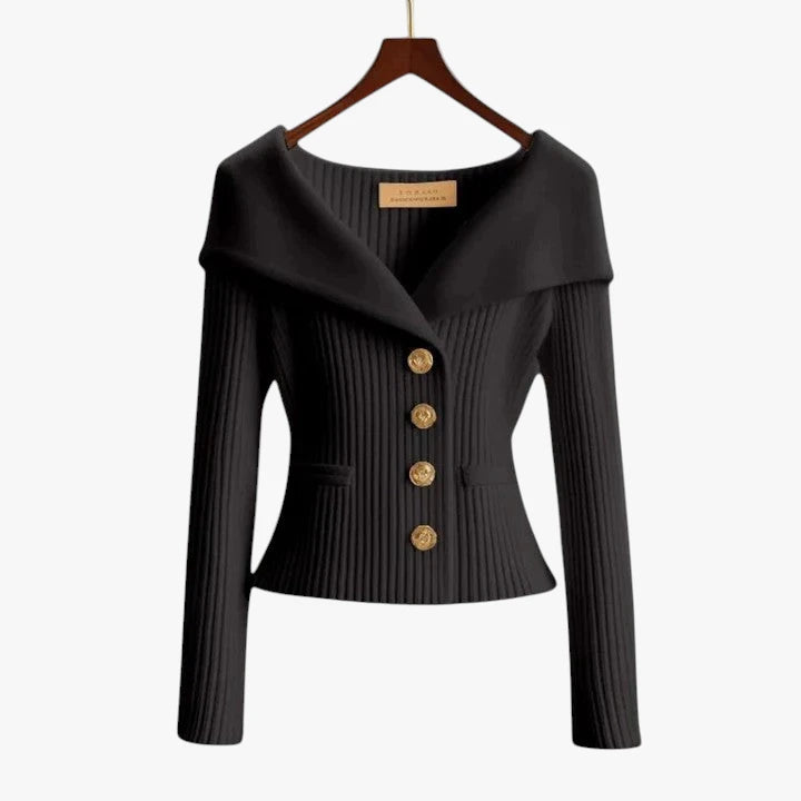 Dame Kort Cardigan med V-Hals