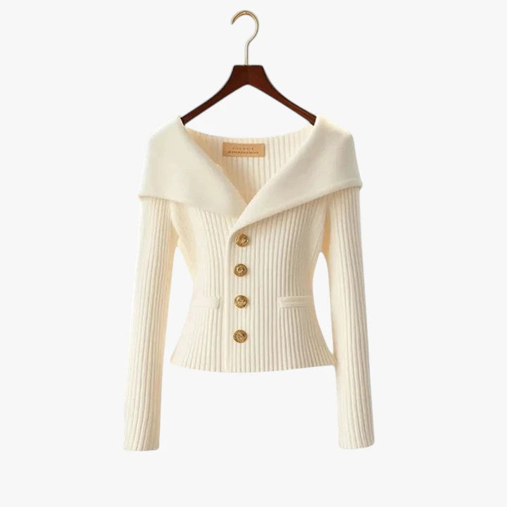 Dame Kort Cardigan med V-Hals