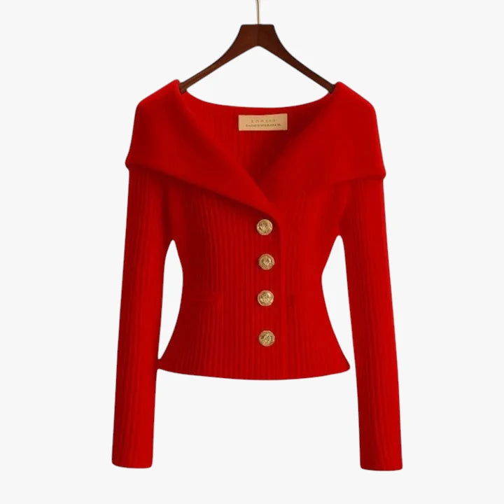 Dame Kort Cardigan med V-Hals
