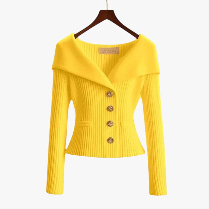 Dame Kort Cardigan med V-Hals
