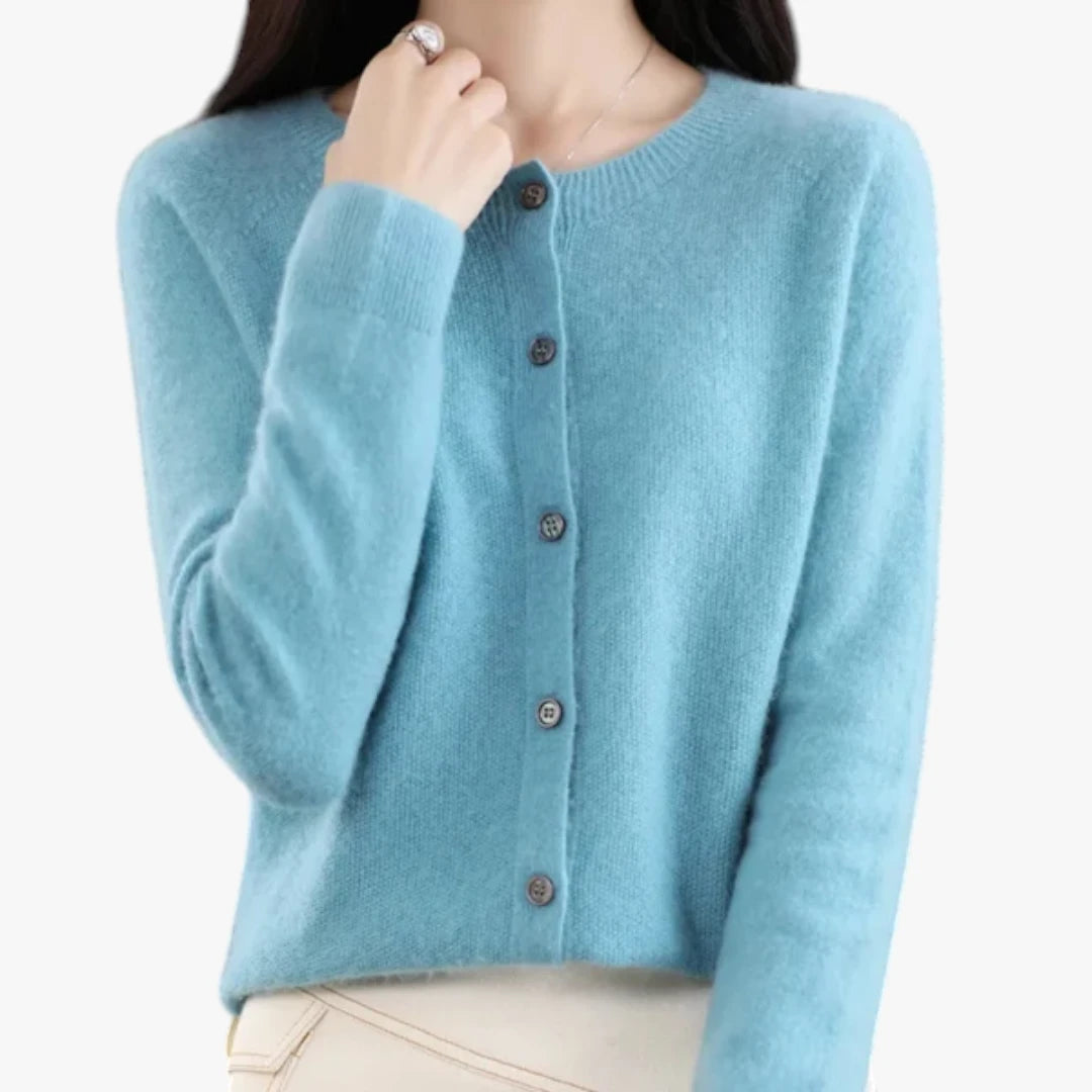 Dame Tynd Cardigan med Knapper
