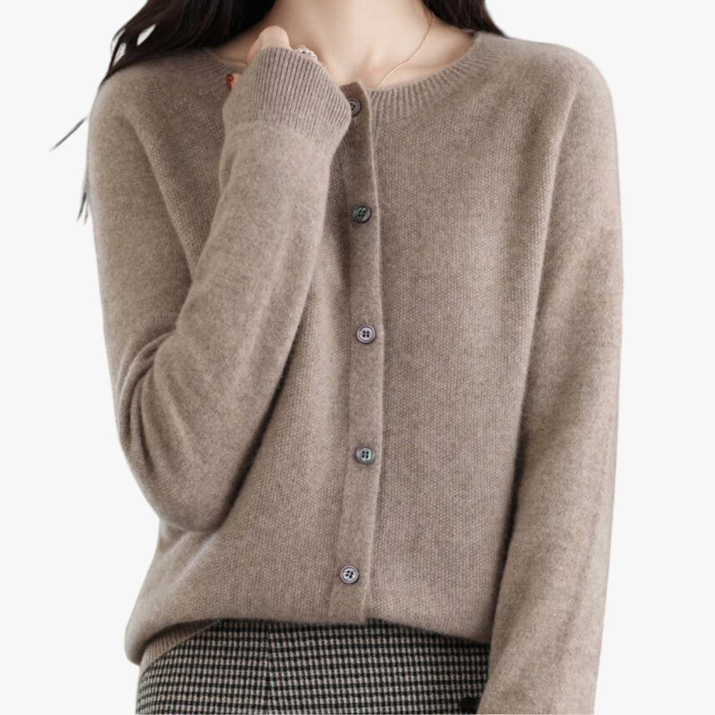 Dame Tynd Cardigan med Knapper