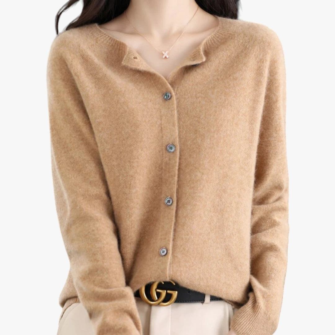 Dame Tynd Cardigan med Knapper