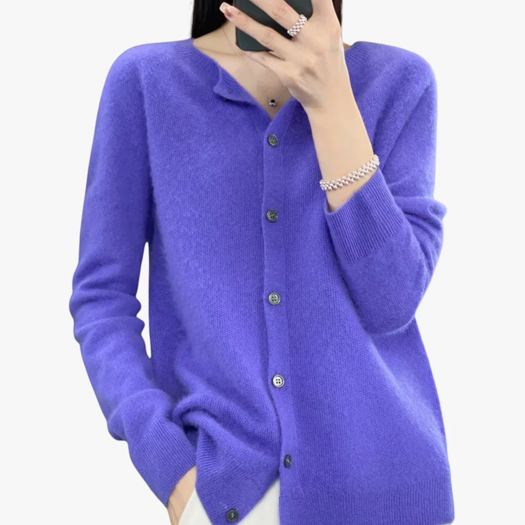 Dame Tynd Cardigan med Knapper