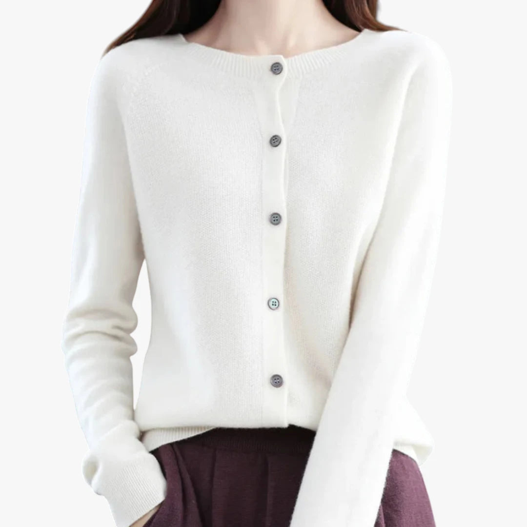 Dame Tynd Cardigan med Knapper