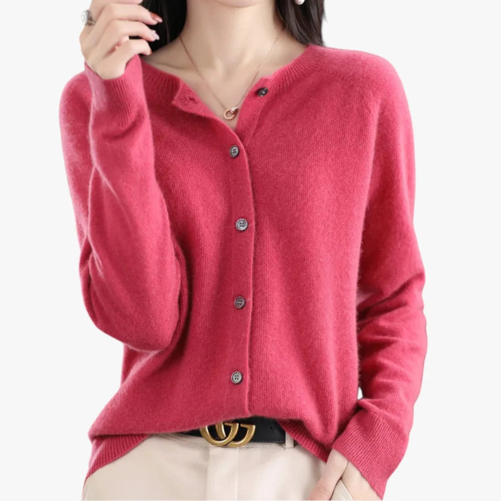 Dame Tynd Cardigan med Knapper