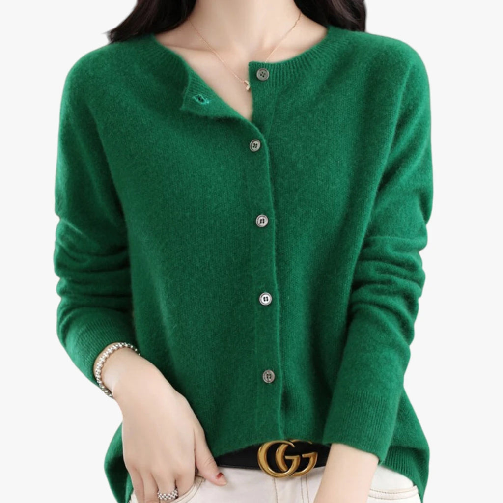 Dame Tynd Cardigan med Knapper