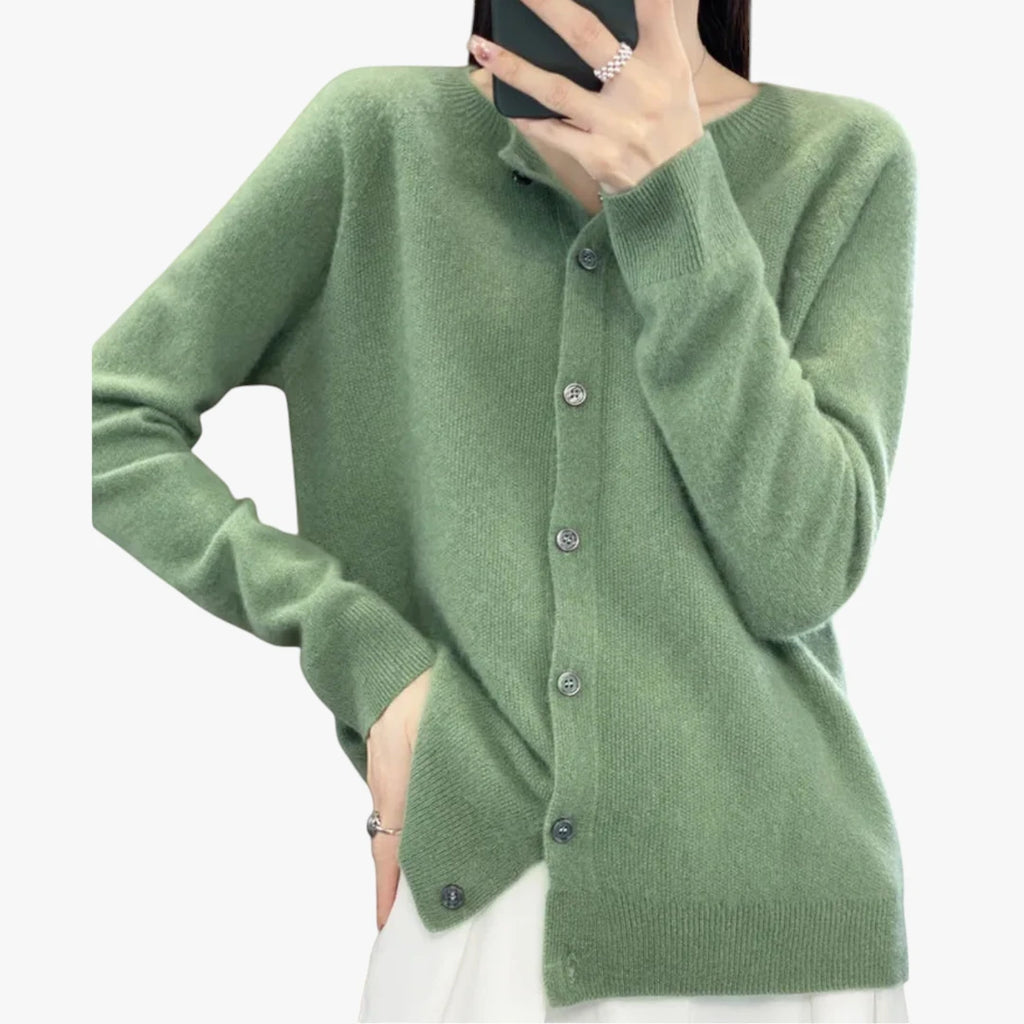 Dame Tynd Cardigan med Knapper