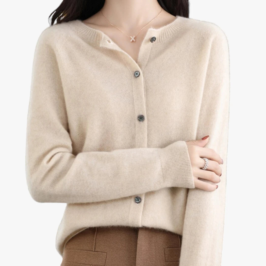 Dame Tynd Cardigan med Knapper