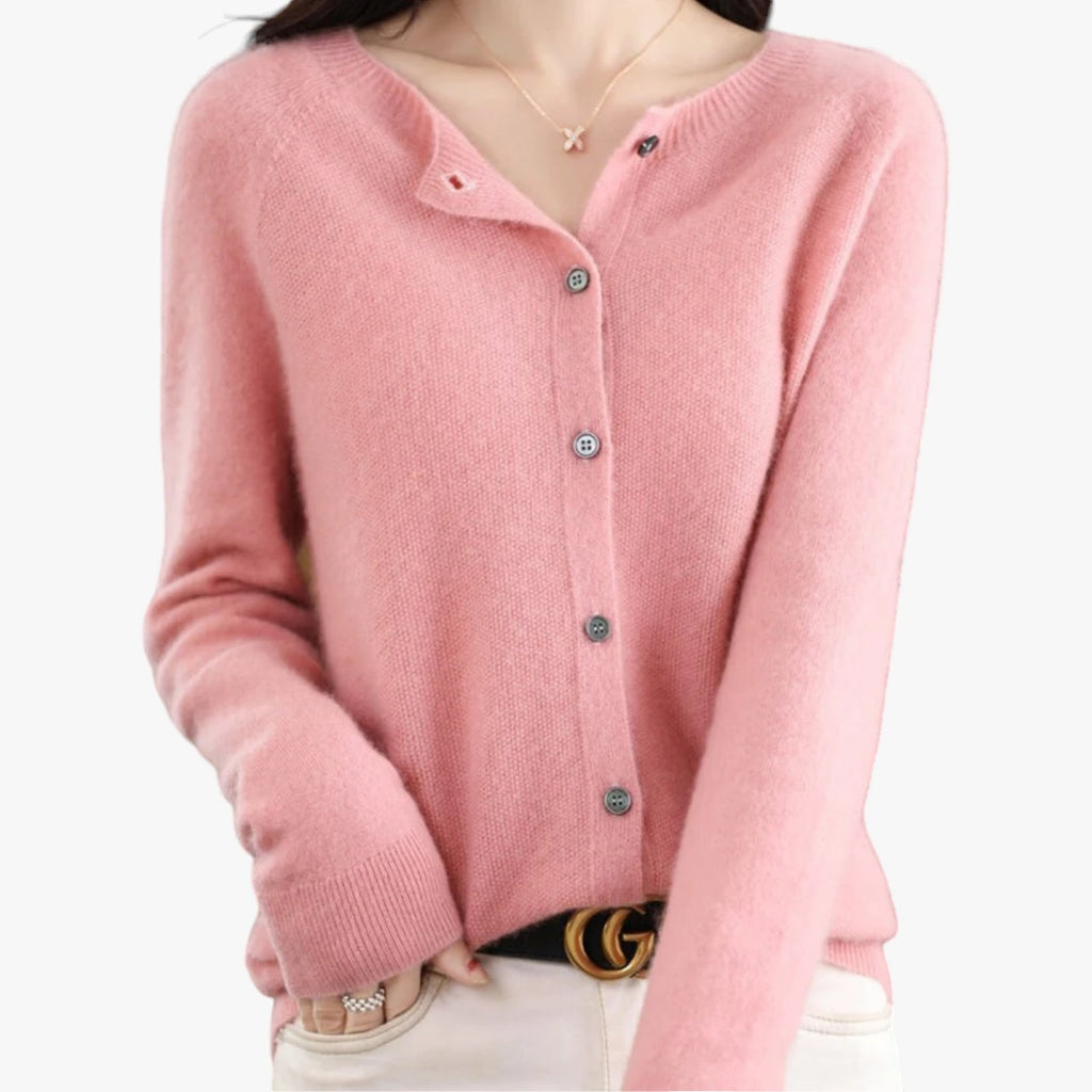 Dame Tynd Cardigan med Knapper