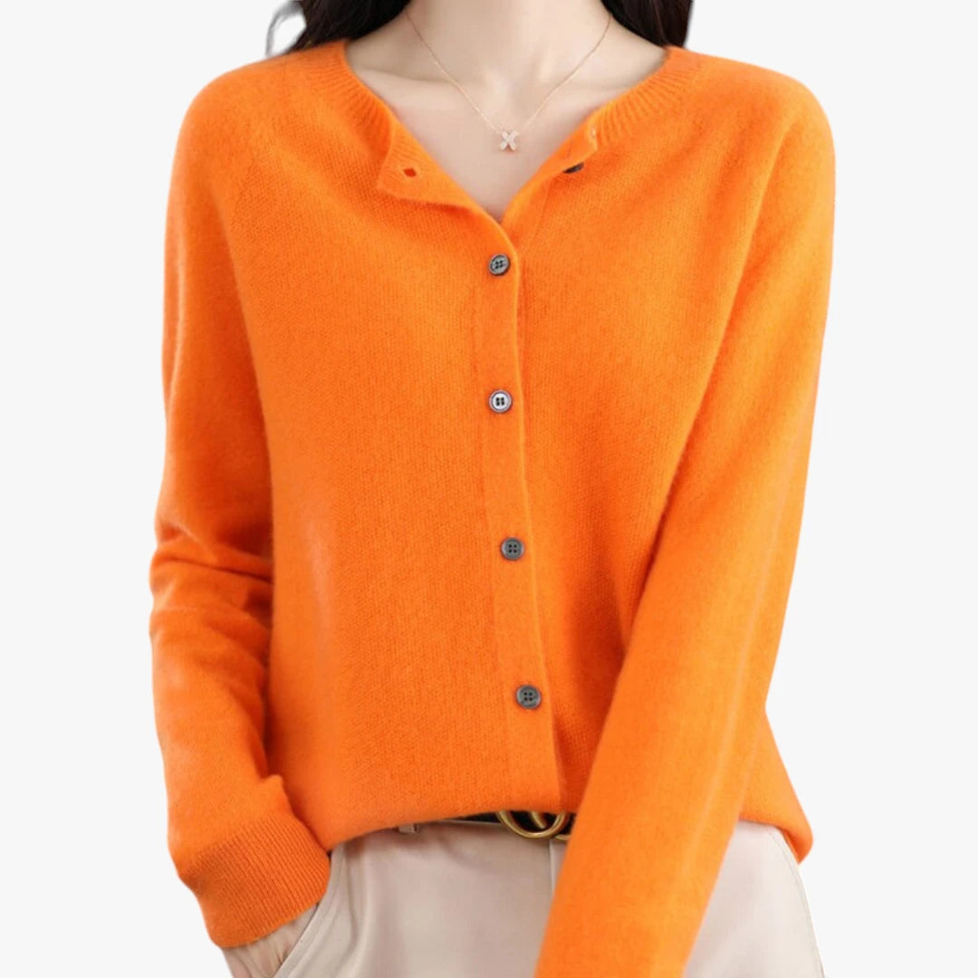Dame Tynd Cardigan med Knapper