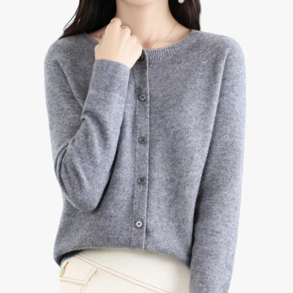 Dame Tynd Cardigan med Knapper