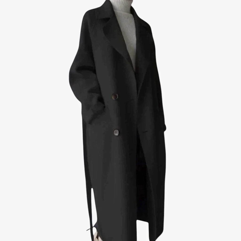 Dame Lang Oversize Frakke med Lommer