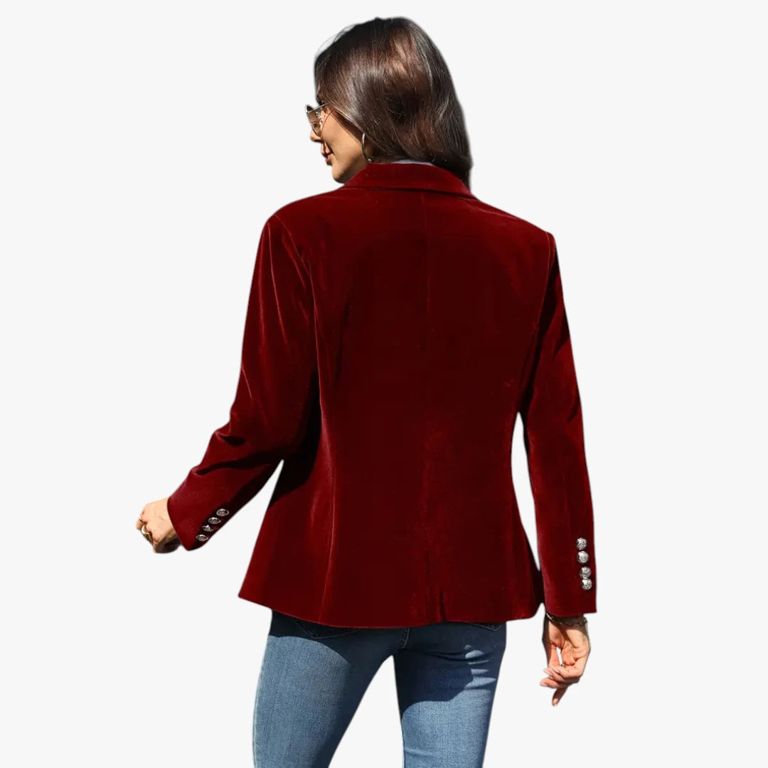 Dame Lang Slim Fit Blazer med Knaplukning