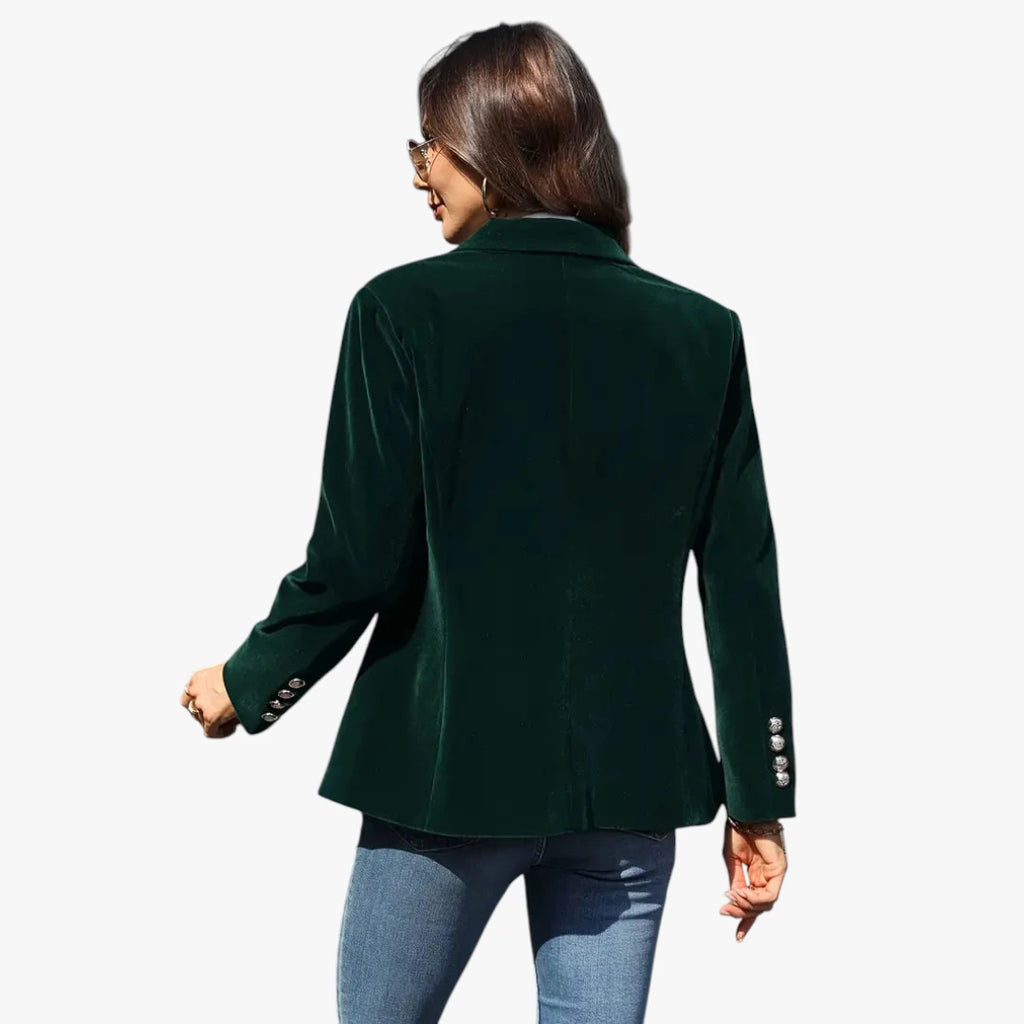 Dame Lang Slim Fit Blazer med Knaplukning