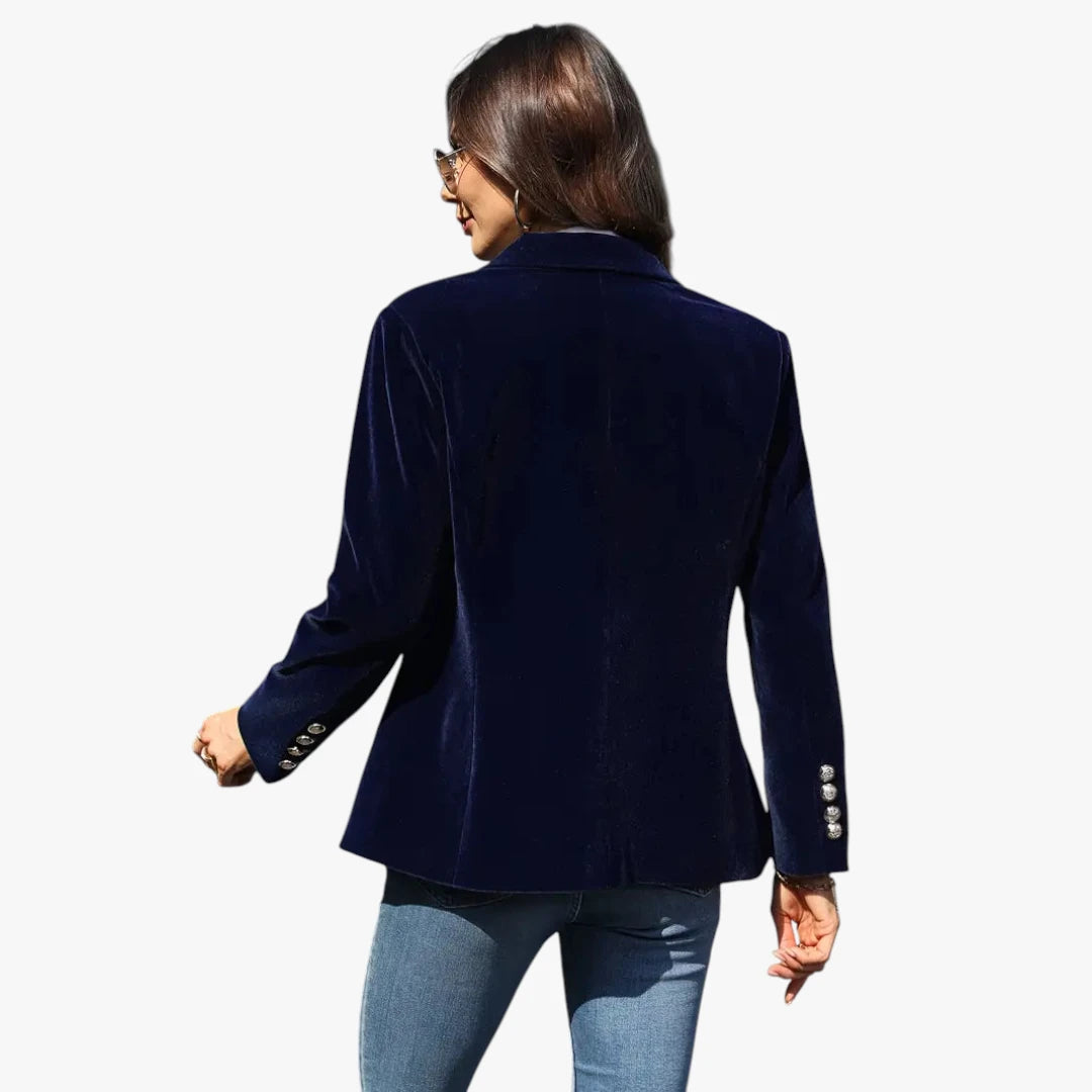 Dame Lang Slim Fit Blazer med Knaplukning