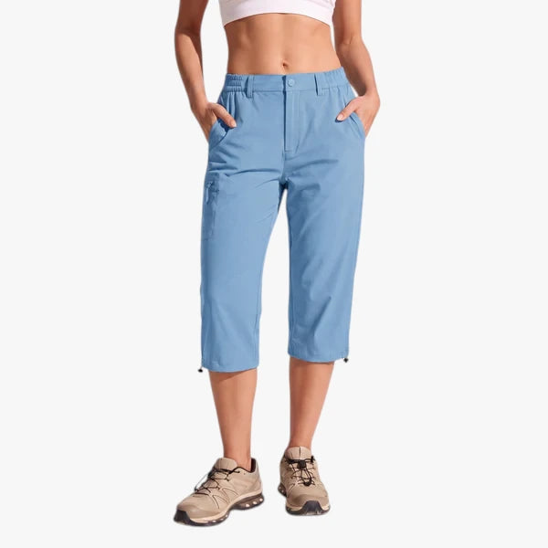 Dame Lange Vandre Shorts med Lommer og Lynlås