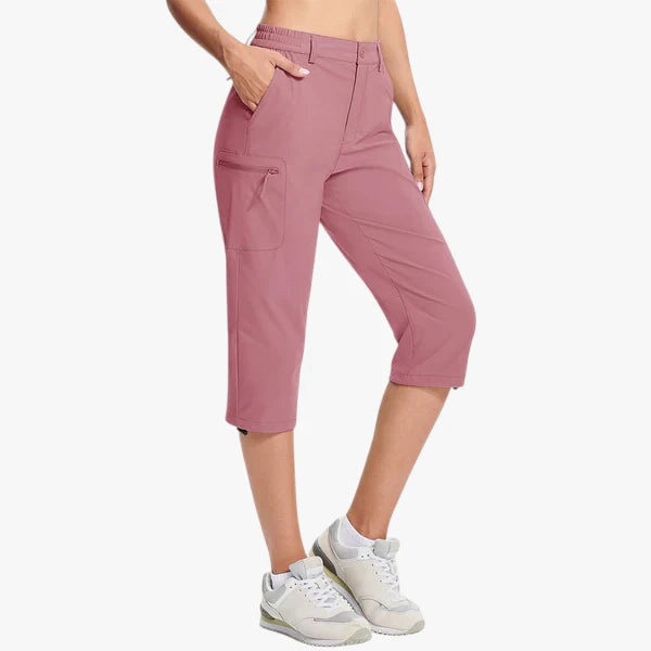 Dame Lange Vandre Shorts med Lommer og Lynlås