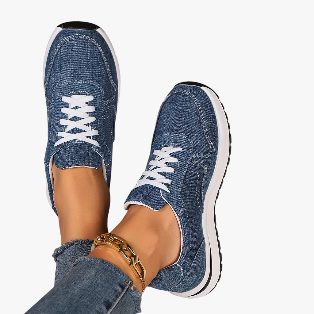 Dame Lette Brede Sneakers med For og Snøre