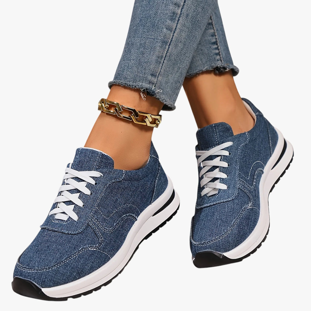 Dame Lette Brede Sneakers med For og Snøre