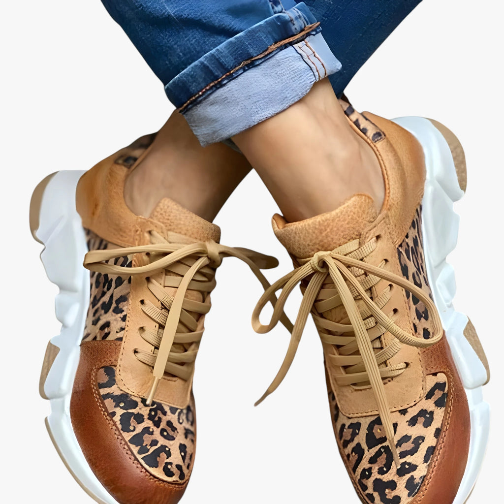 Dame Lette Brede Sneakers med Snøre og Anti-slip