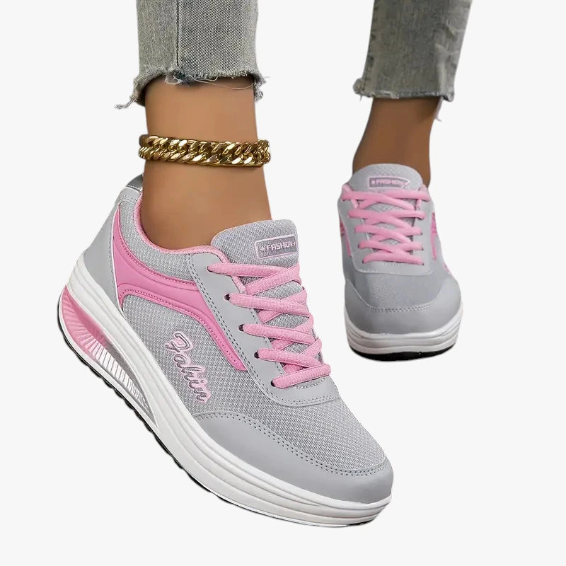 Dame Lette Brede Sneakers med Snøre og For