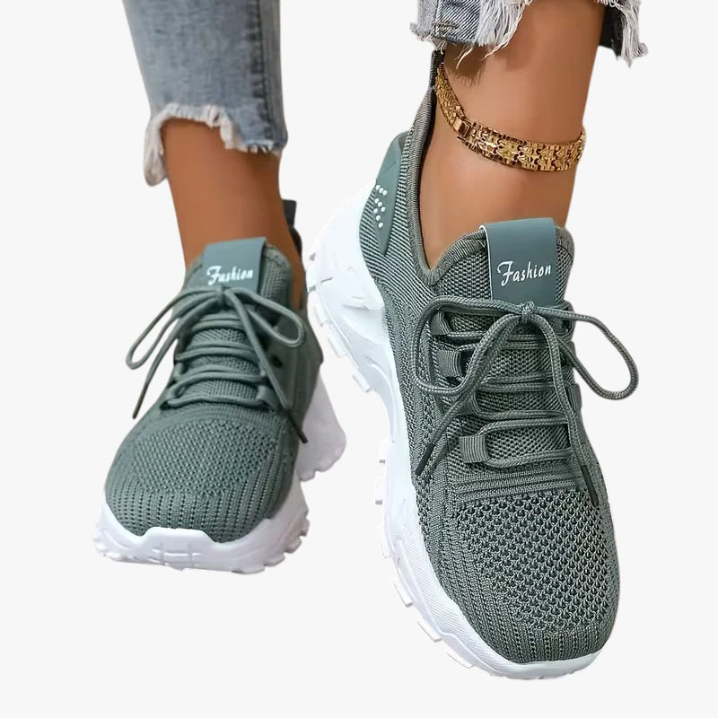 Dame Lette Brede Sneakers med Svangstøtte og Snøre