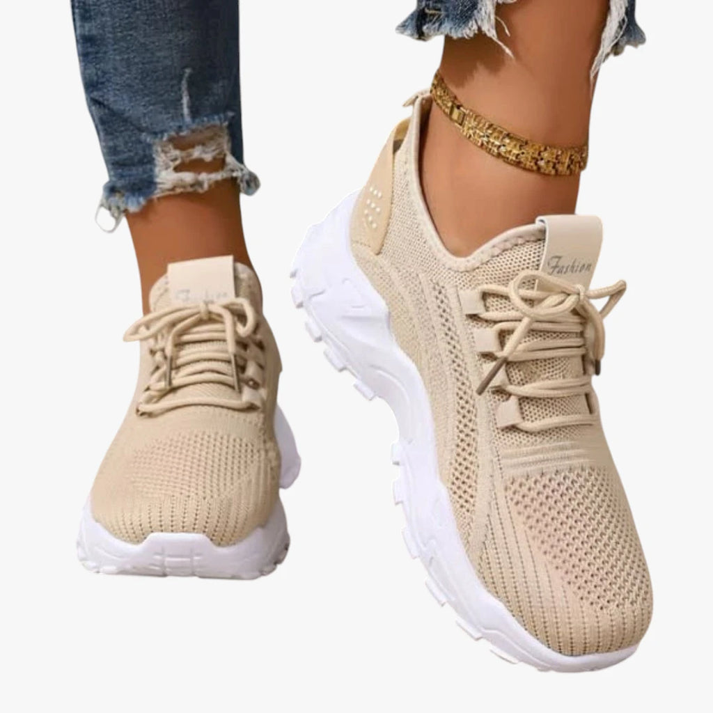 Dame Lette Brede Sneakers med Svangstøtte og Snøre