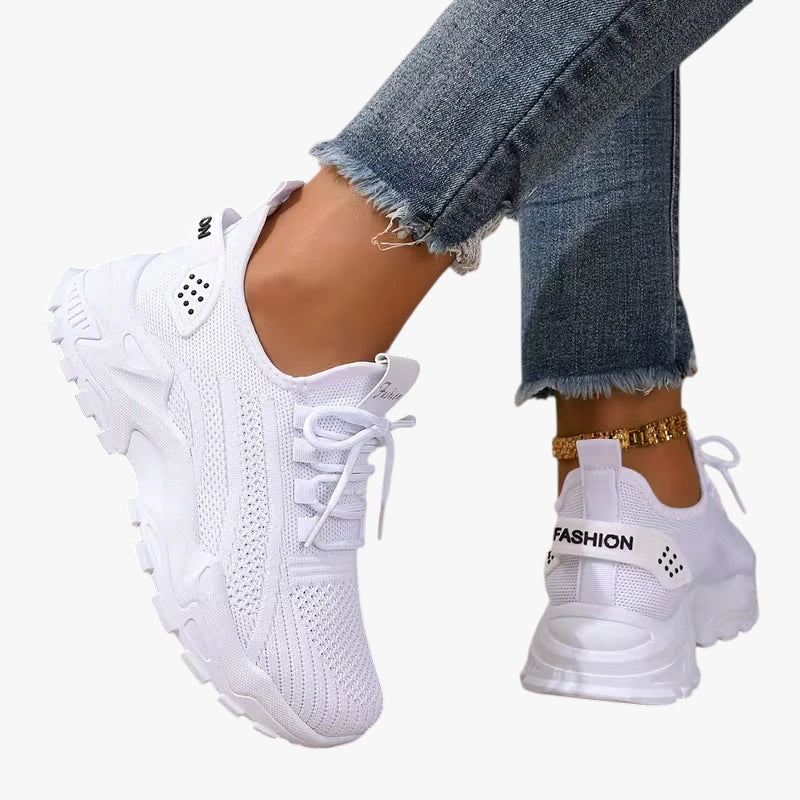 Dame Lette Brede Sneakers med Svangstøtte og Snøre