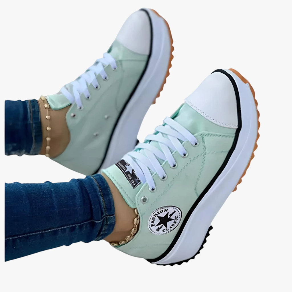 Dame Lette Chunky Sneakers med Lining og Snøre