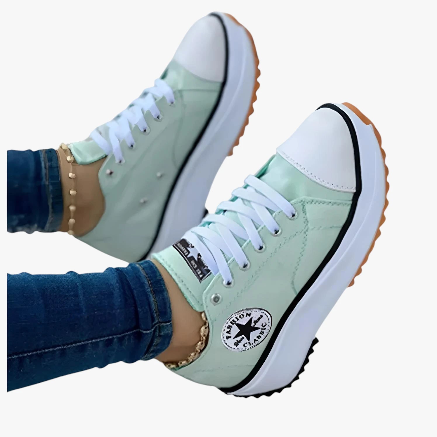 Dame Lette Chunky Sneakers med Lining og Snøre