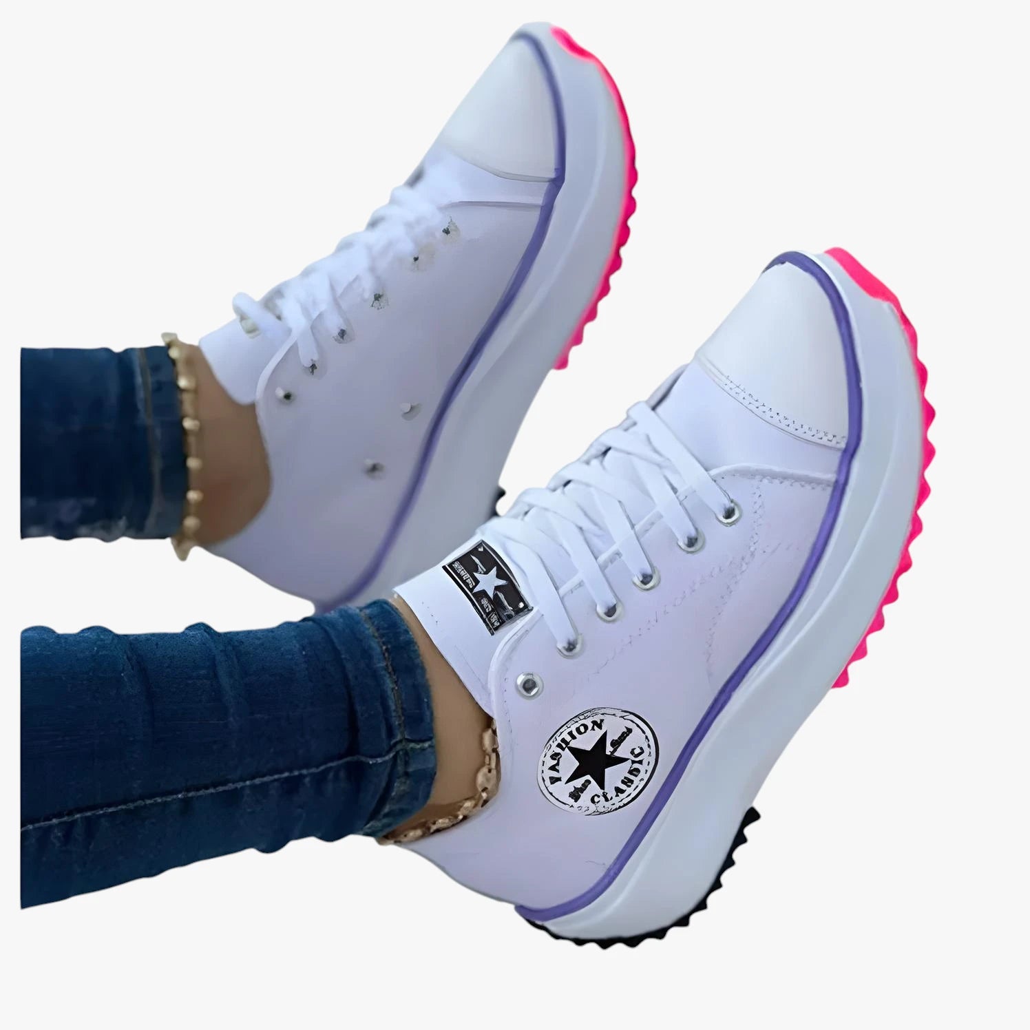 Dame Lette Chunky Sneakers med Lining og Snøre