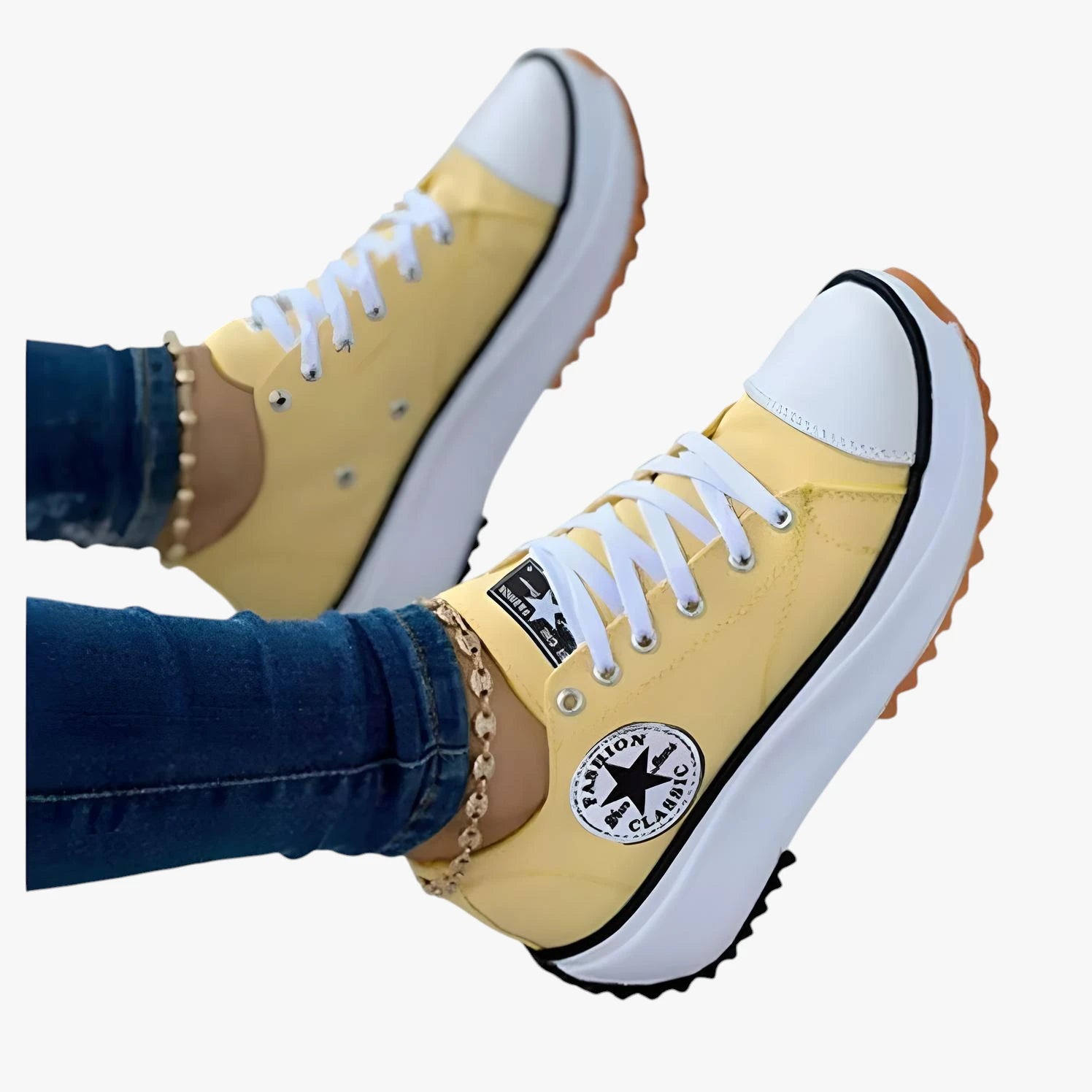 Dame Lette Chunky Sneakers med Lining og Snøre
