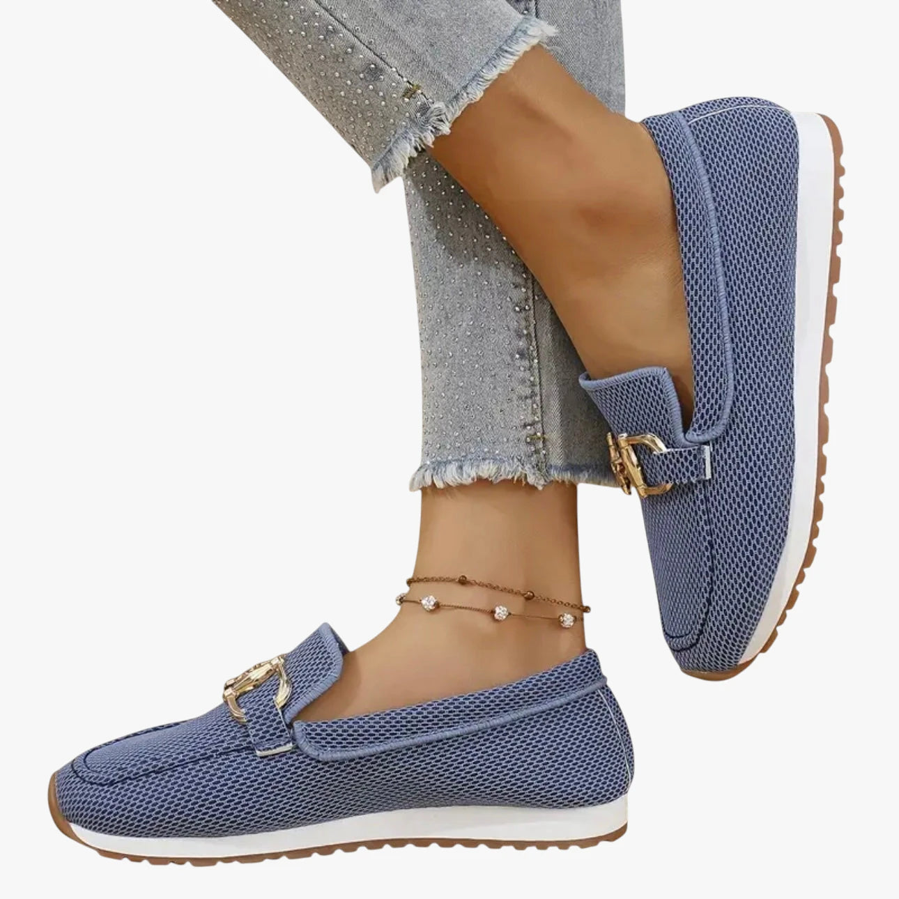 Dame Lette Flade Loafers med Slip-on og Lukked