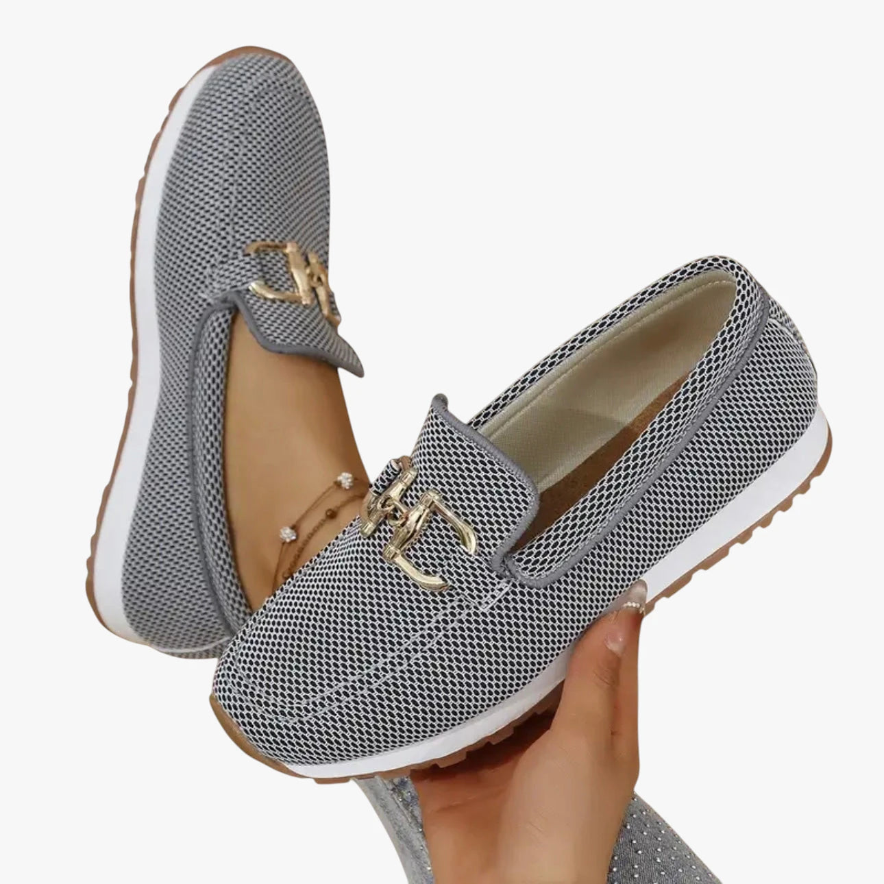 Dame Lette Flade Loafers med Slip-on og Lukked