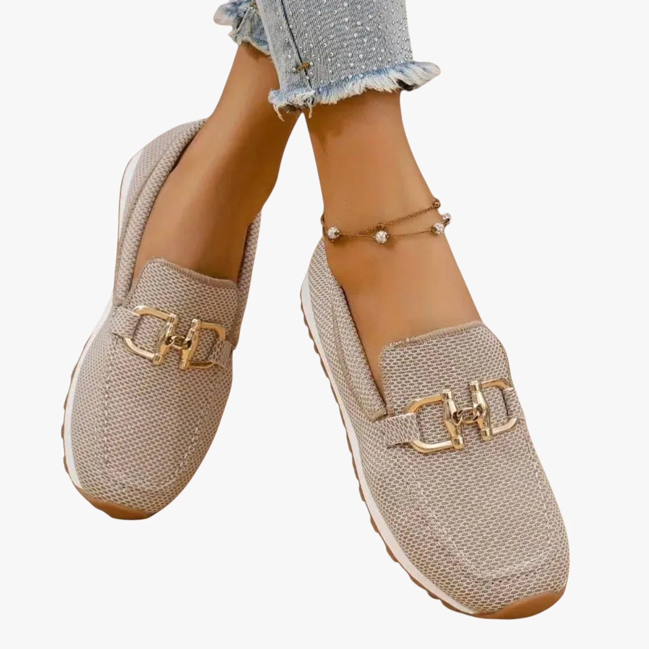 Dame Lette Flade Loafers med Slip-on og Lukked