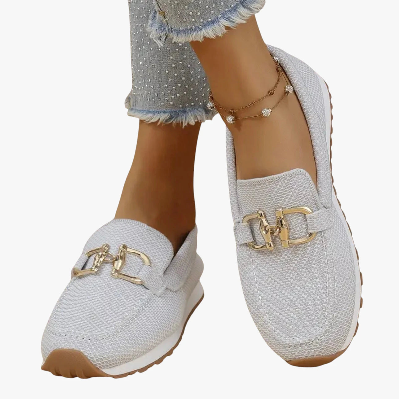Dame Lette Flade Loafers med Slip-on og Lukked