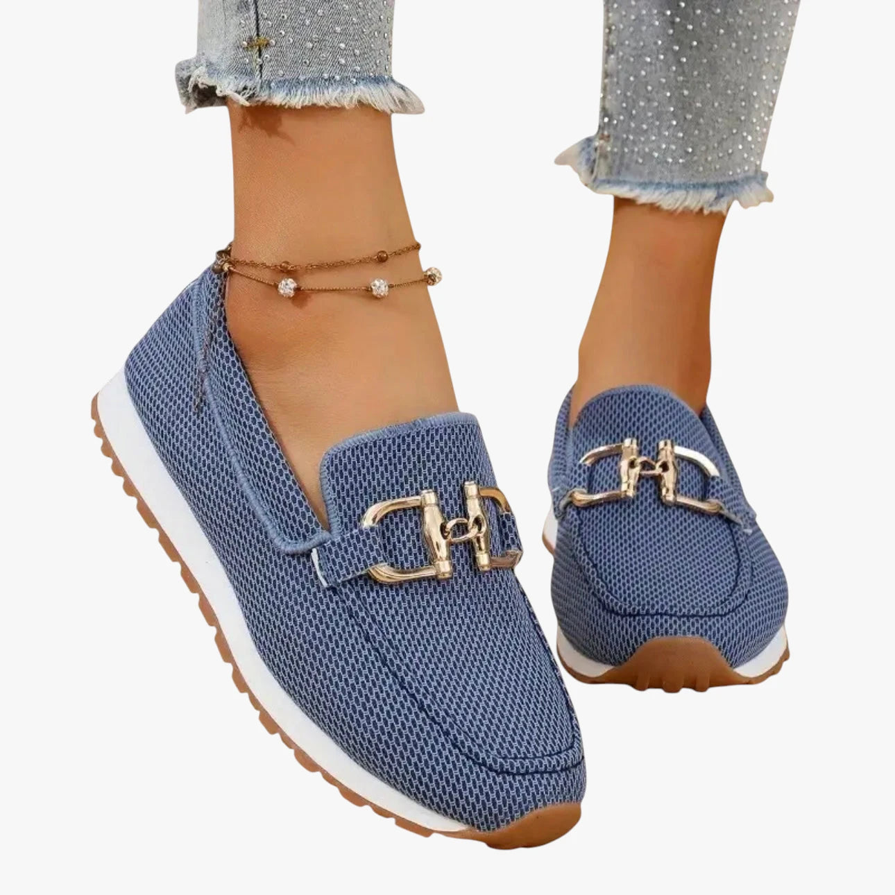 Dame Lette Flade Loafers med Slip-on og Lukked