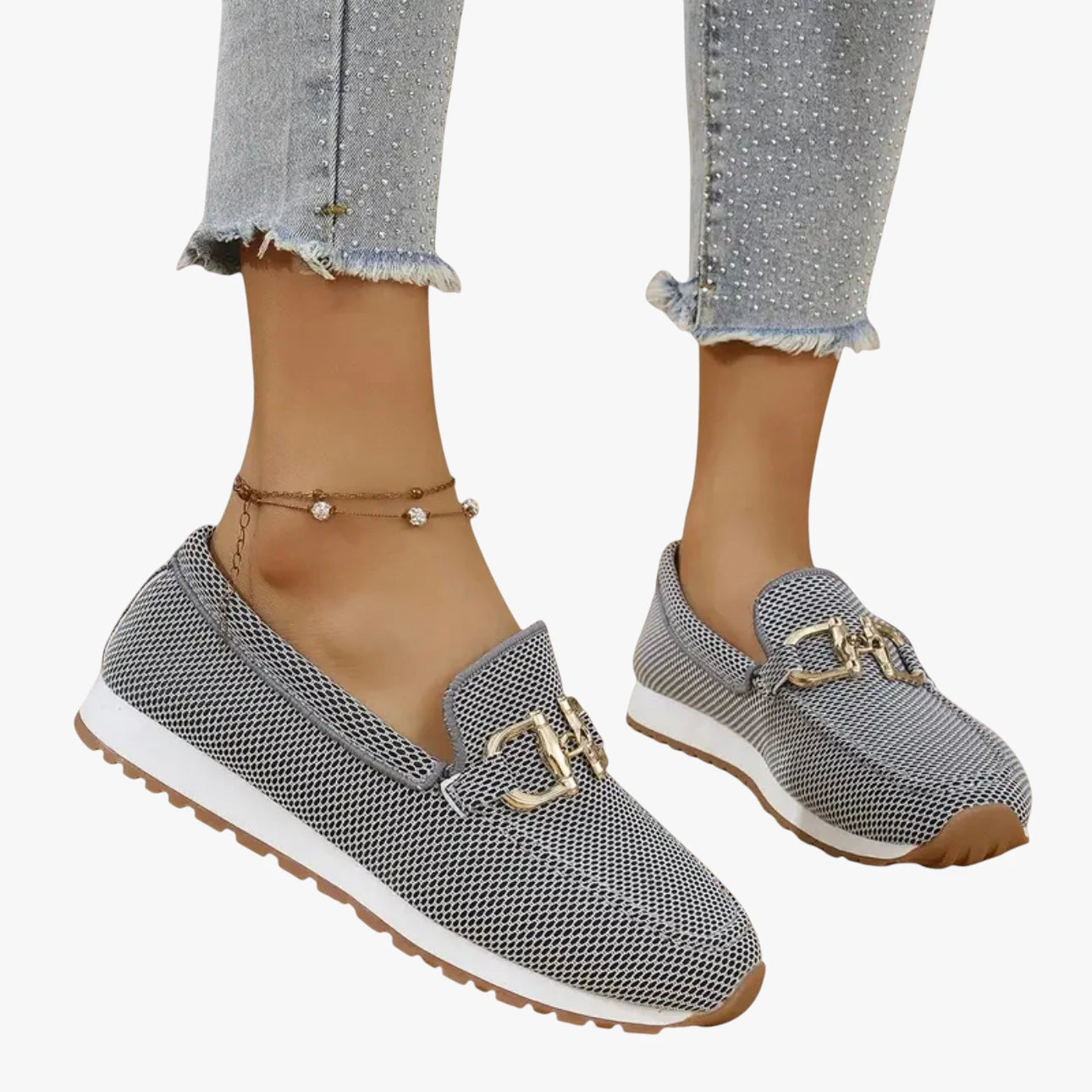 Dame Lette Flade Loafers med Slip-on og Lukked