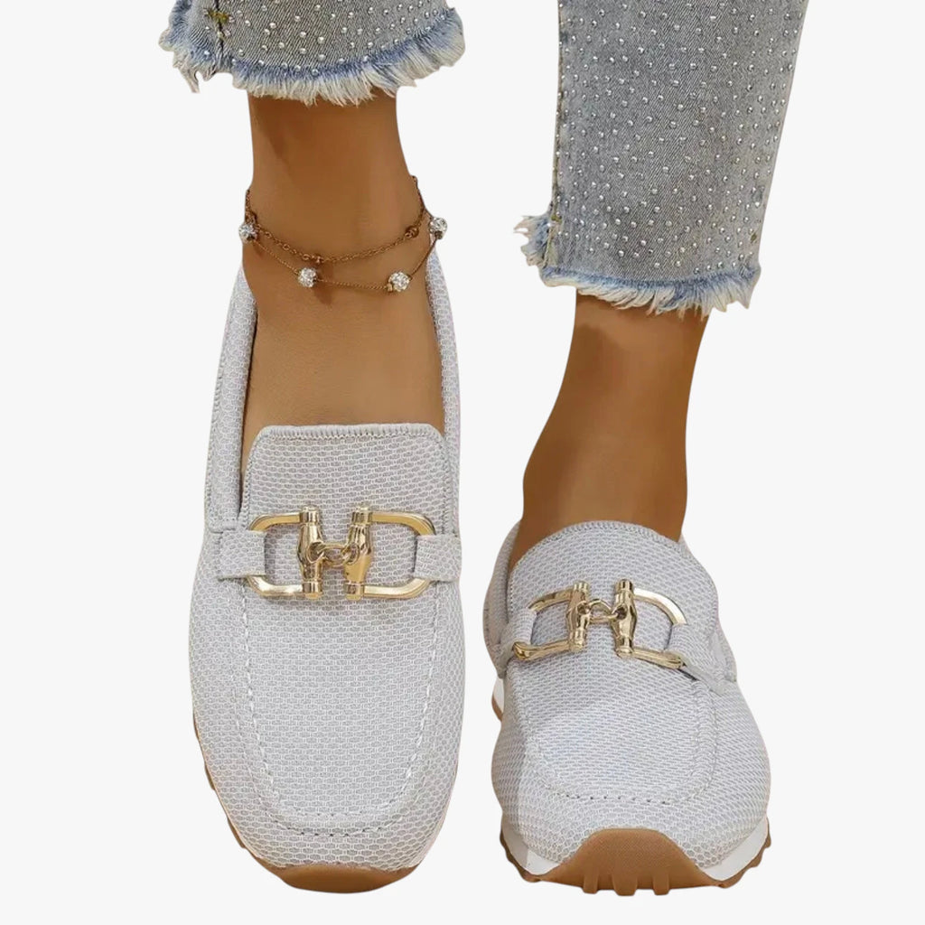 Dame Lette Flade Loafers med Slip-on og Lukked