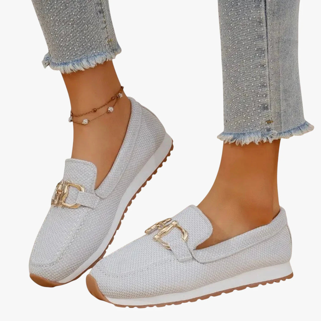 Dame Lette Flade Loafers med Slip-on og Lukked