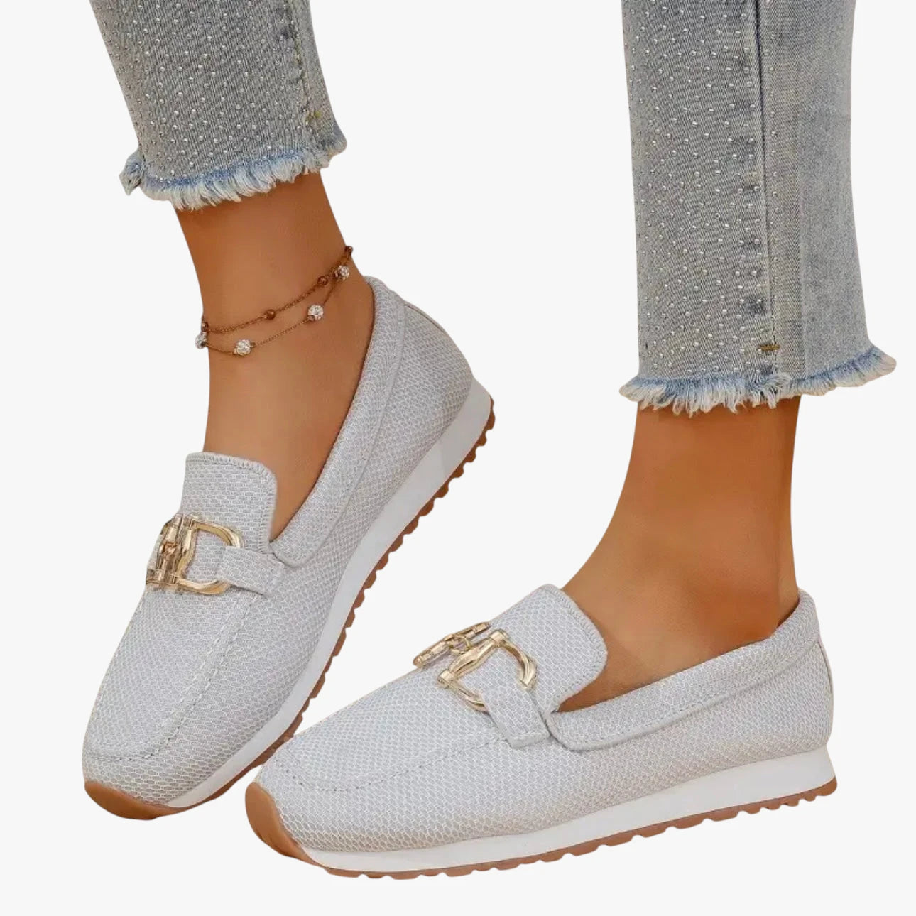 Dame Lette Flade Loafers med Slip-on og Lukked