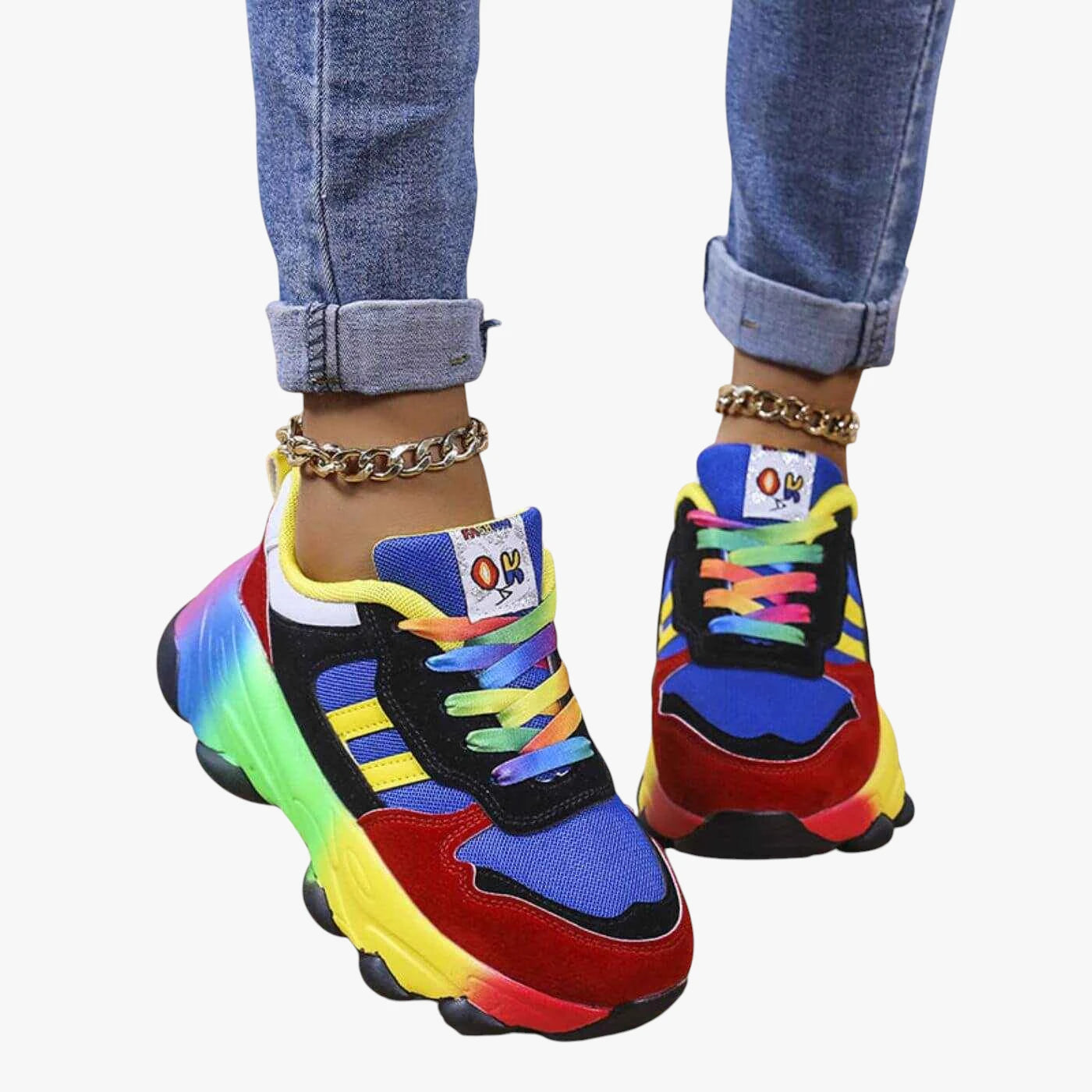 Dame Lette Høje Sneakers med For og Snøre