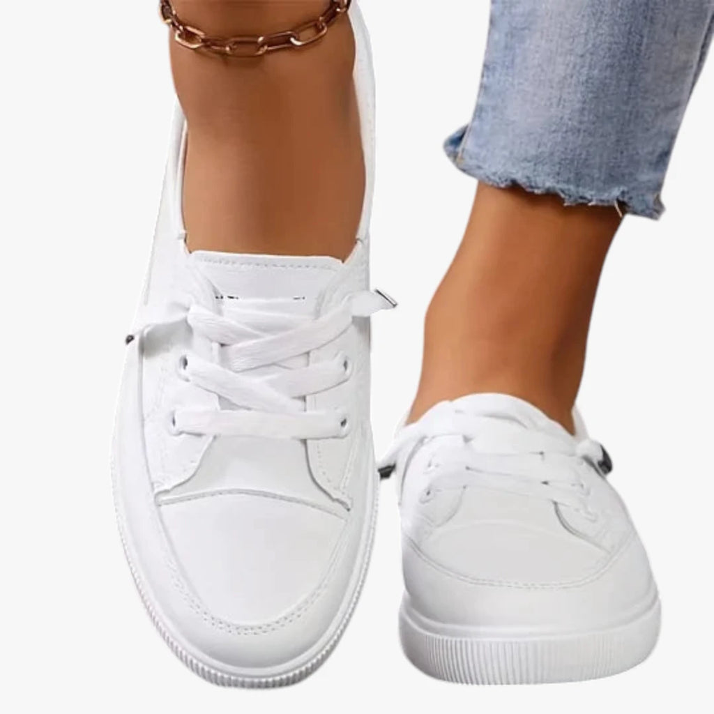 Dame Lette Lukkede Sneakers med Slip-on og Snøre