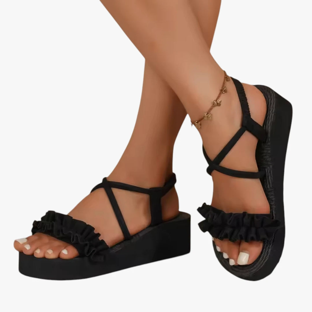 Dame Lette Platform Sandaler med Krydsede Remme