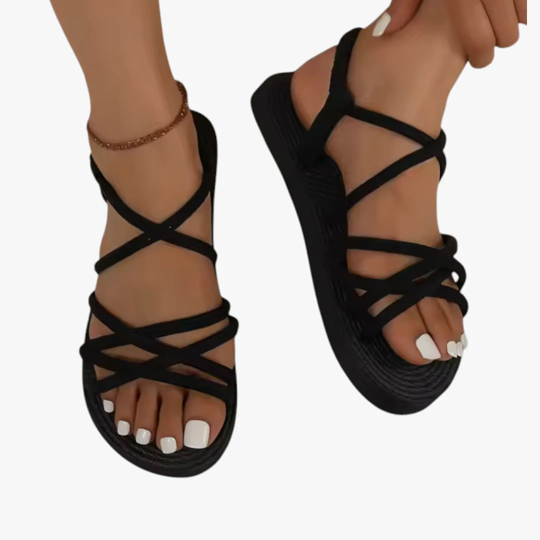 Dame Lette Platform Sandaler med Krydsede Remme