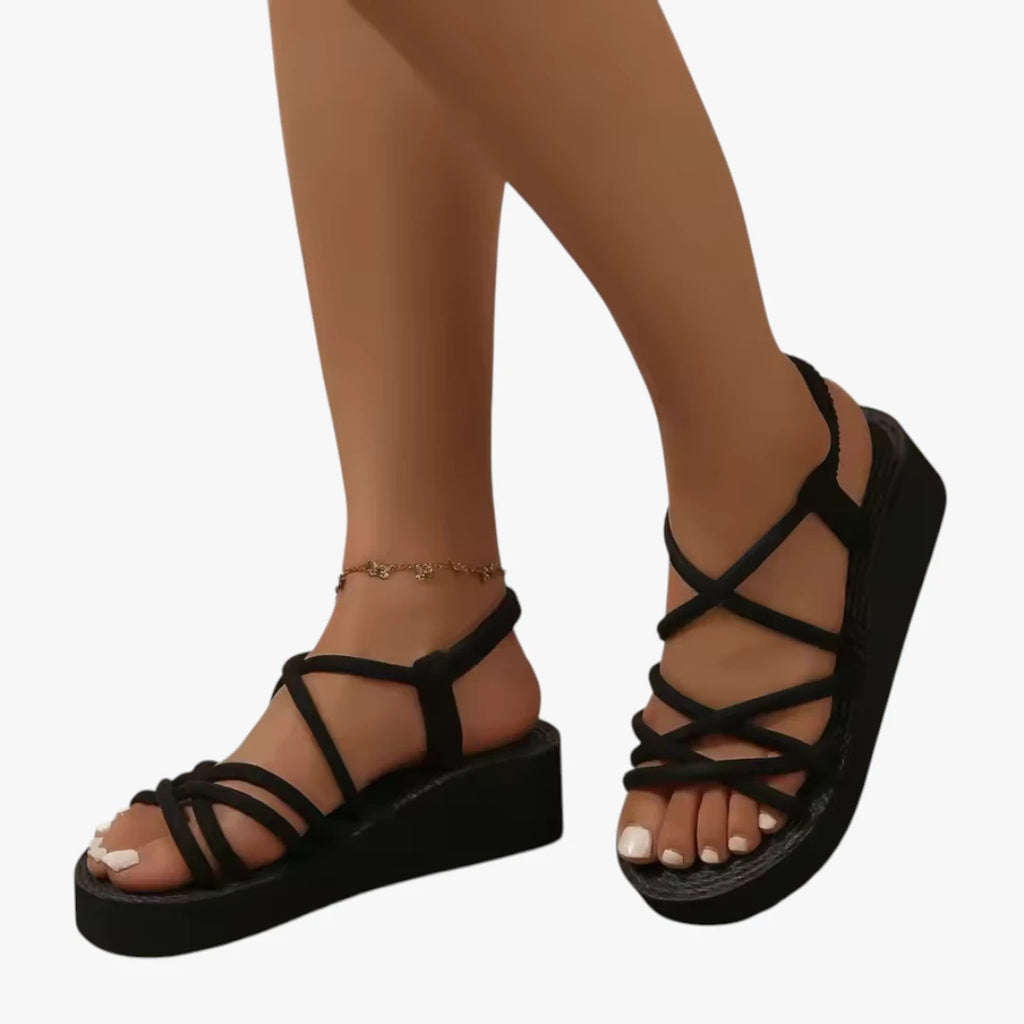Dame Lette Platform Sandaler med Krydsede Remme