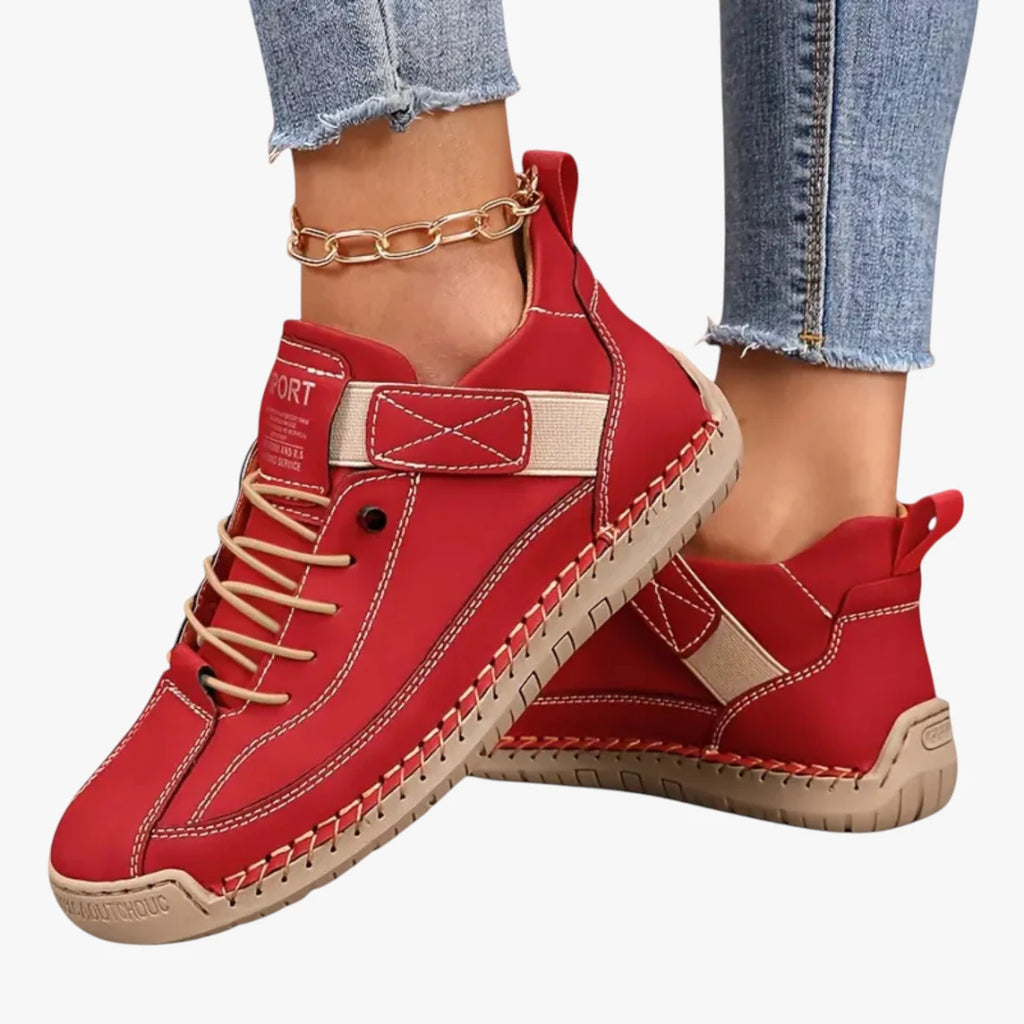 Dame Lette Platform Sneakers med Velcro og Snøre