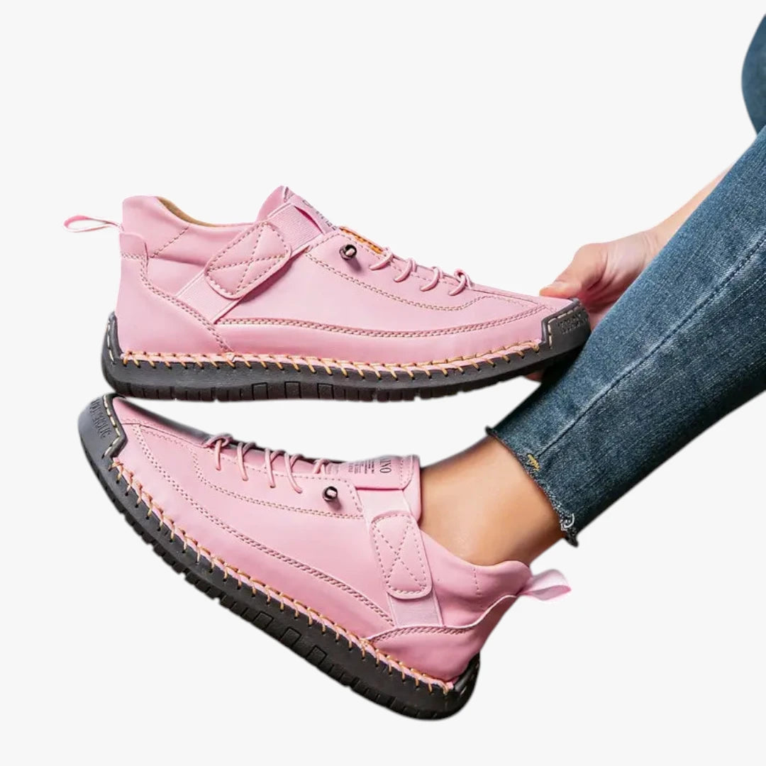 Dame Lette Platform Sneakers med Velcro og Snøre