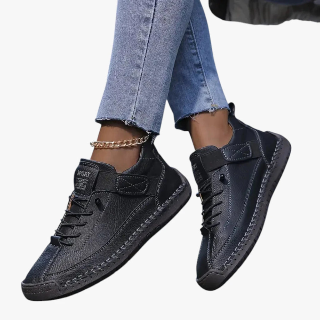 Dame Lette Platform Sneakers med Velcro og Snøre
